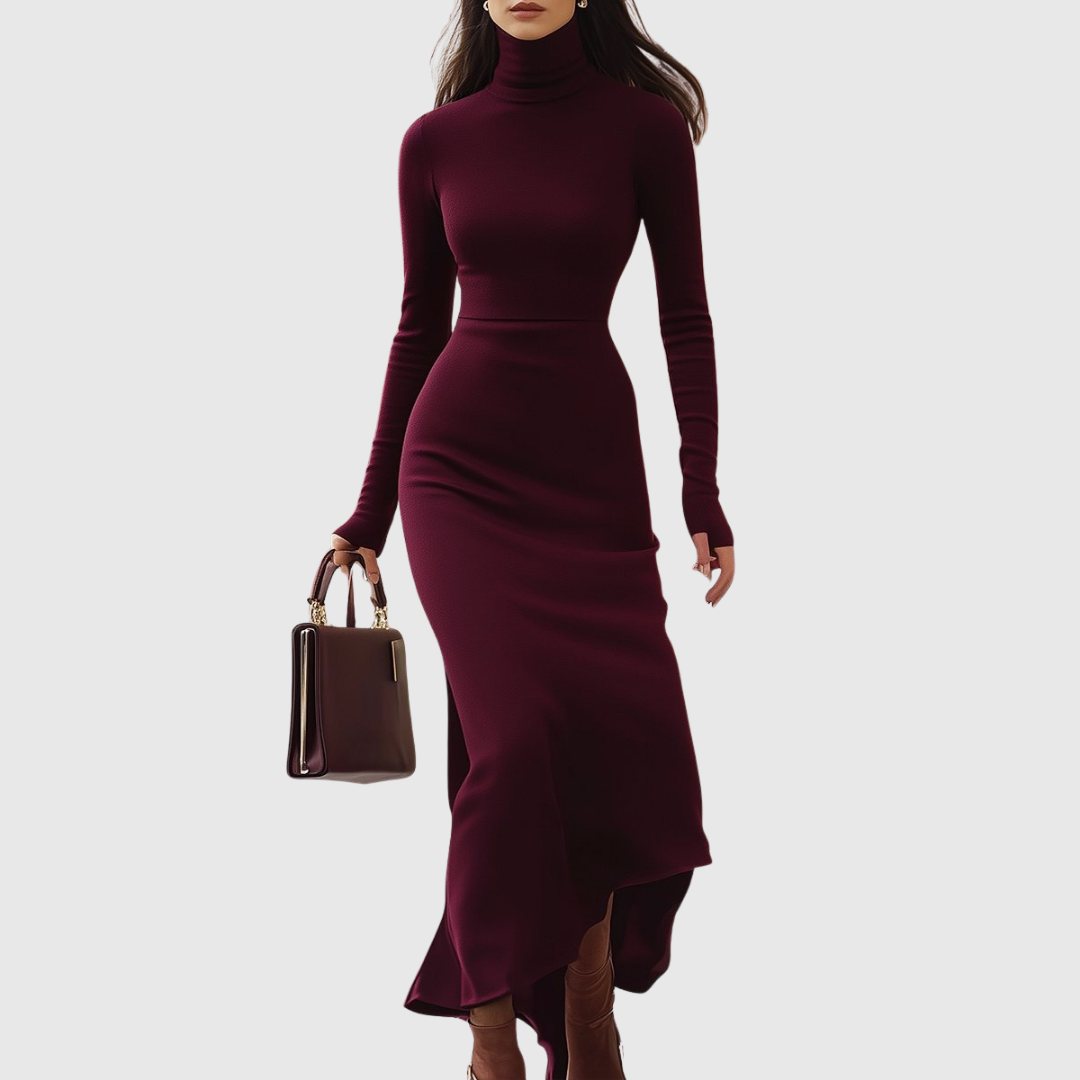 Isabelle | Bordo Haljina s Rolkom