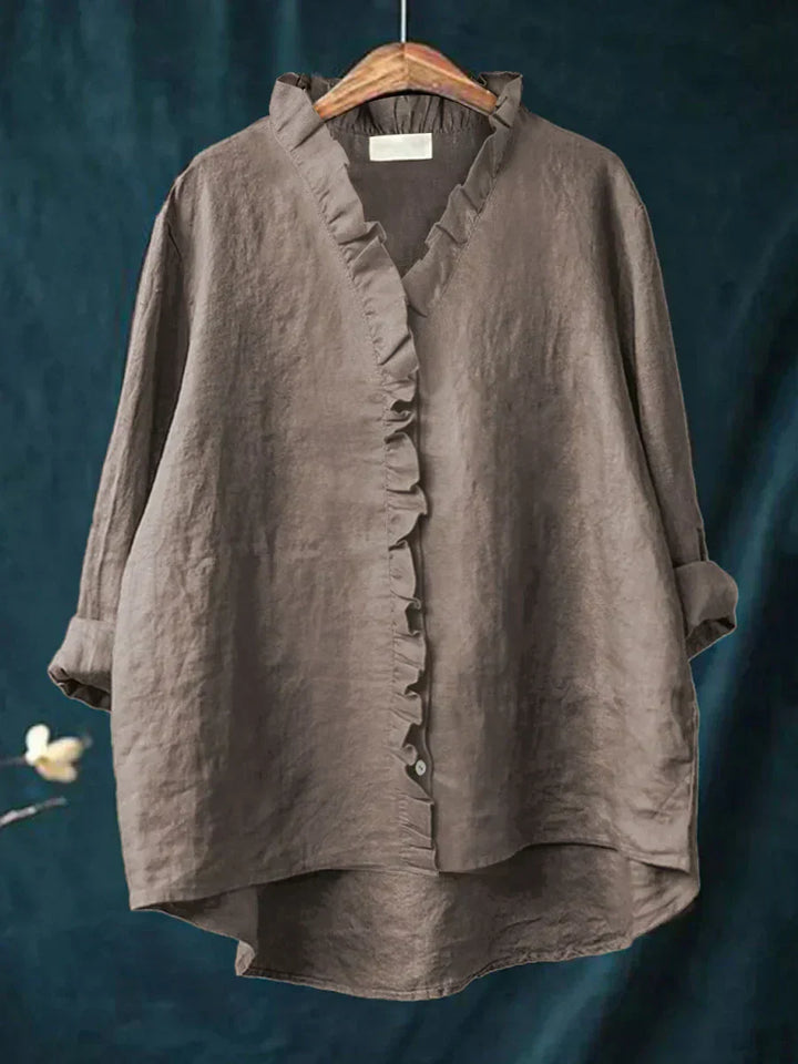 Lily | Bluza od pamuka i lana s volanima
