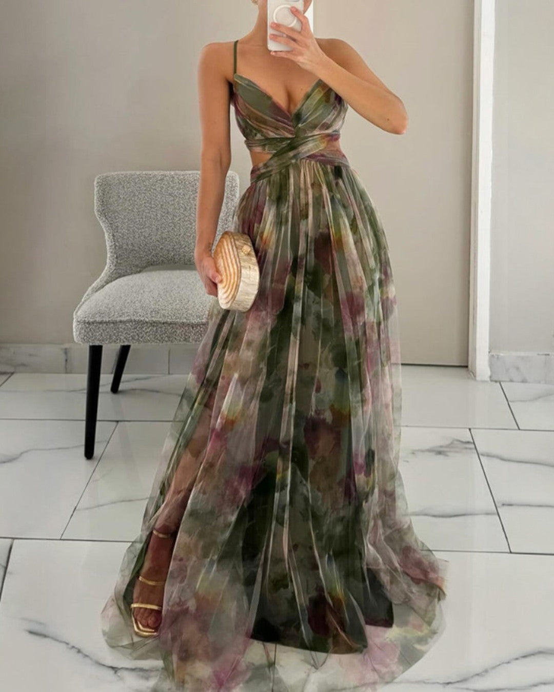 Bella - Elegantna Cvjetna Maxi Haljina