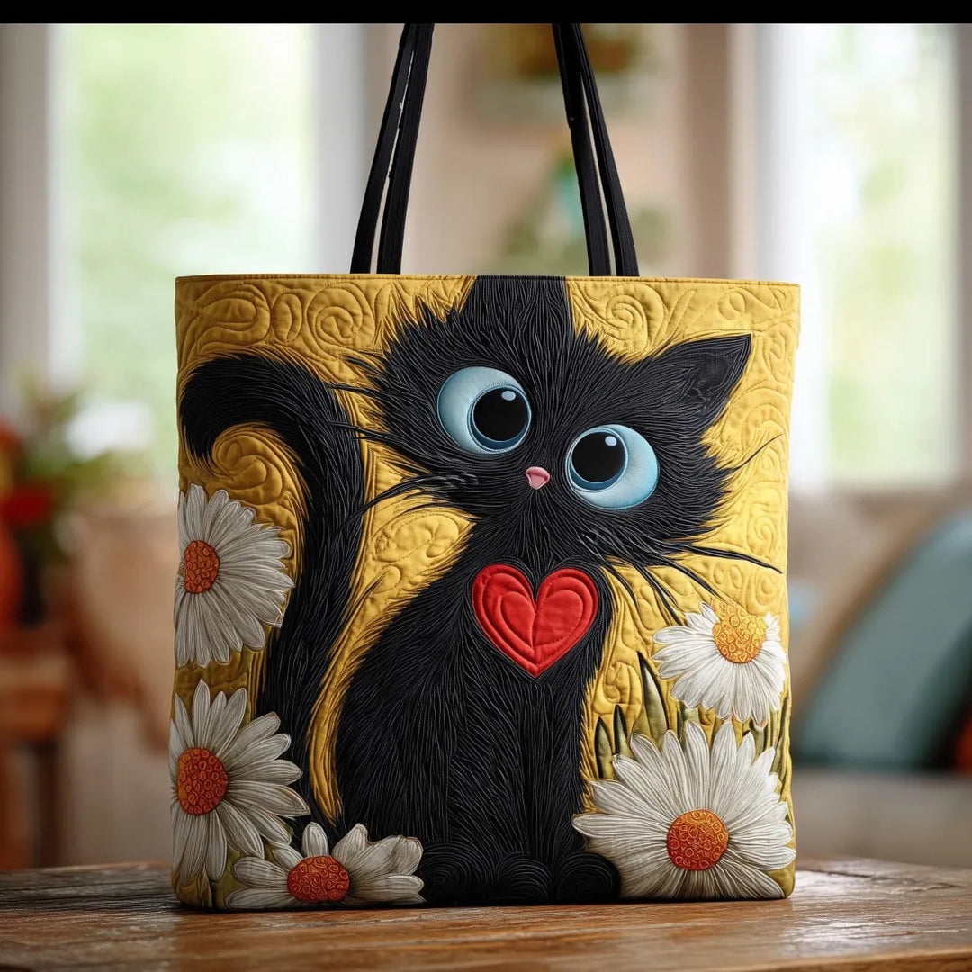 Ručno Rađene Torbe - Crni Torba s Margeritetima