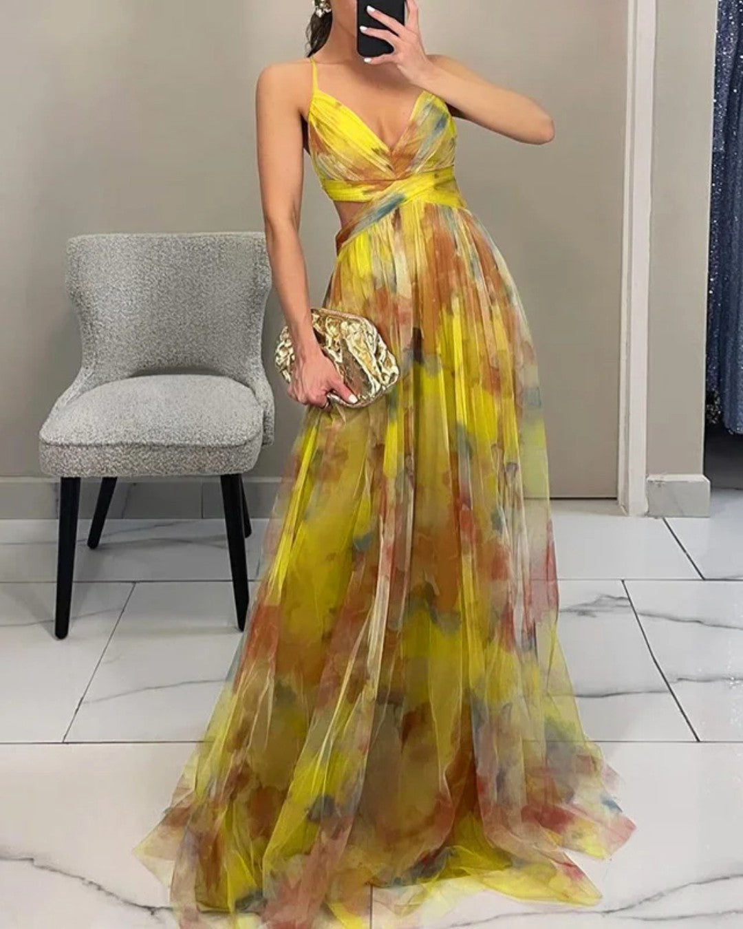 Bella - Elegantna Cvjetna Maxi Haljina