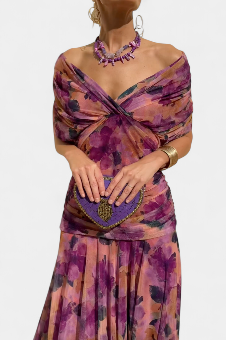 Sophia - Elegantna Cvjetna Plisirane Haljine