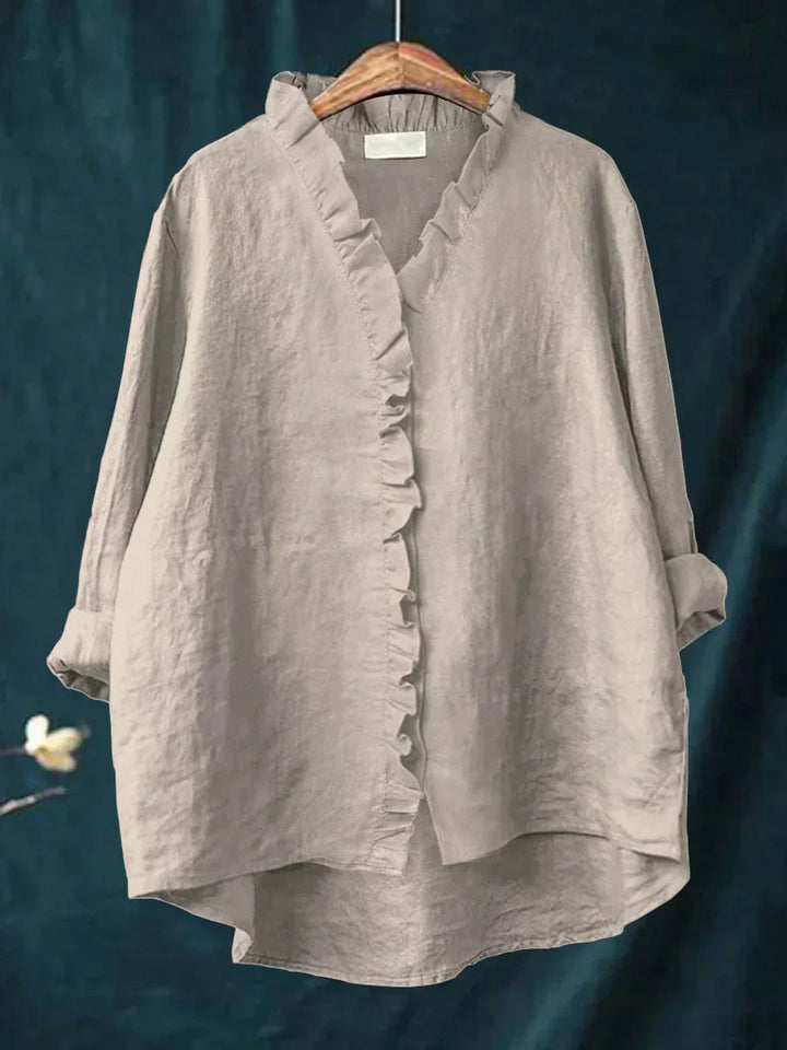 Lily | Bluza od pamuka i lana s volanima