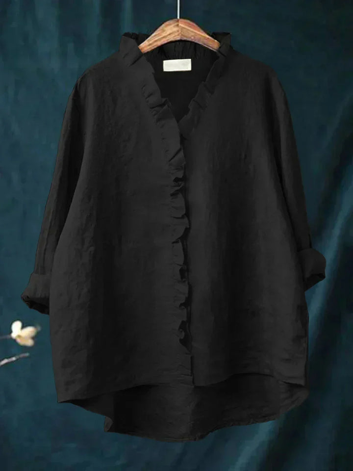 Lily | Bluza od pamuka i lana s volanima