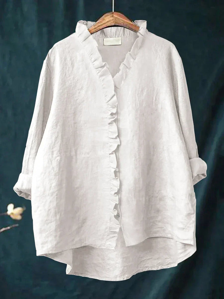 Lily | Bluza od pamuka i lana s volanima