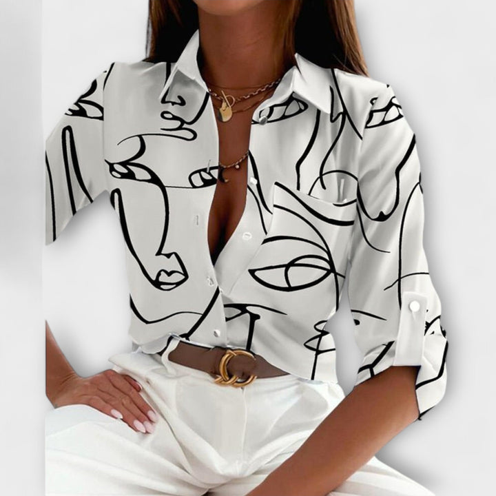 Ljubomira – Sofisticirana Geometrijska Bluza